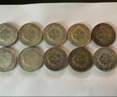 lot 10x 10 francs hercule argent